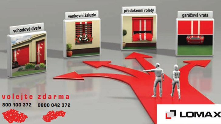 Předokenní rolety, žaluzie a garážová vrata české výroby, to je LOMAX